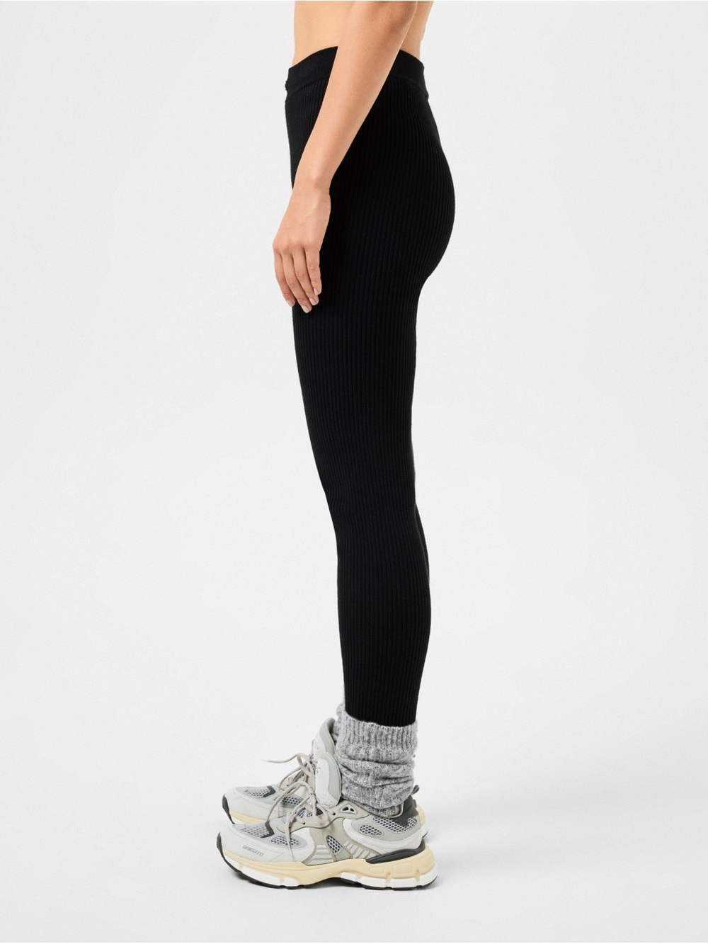 Essentials Fear Of God Black Cotton-Blend Ribbed Knit Leggings - Picture 2 of 7